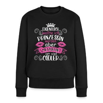 Fleischerin Frauen Metzgerei Prinzessin - Frauen Premium Bio Pullover - Schwarz - Vorne - Julia (174cm)