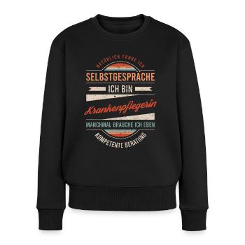 Krankenpflegerin Arbeitskollege Kollege Geschenk - Frauen Premium Bio Pullover - Schwarz - Vorne - Julia (174cm)