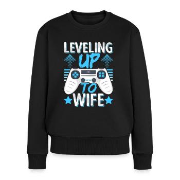 Verlobung Verlobte Braut Zukünftige Ehefrau Gamer - Frauen Premium Bio Pullover - Schwarz - Vorne - Julia (174cm)