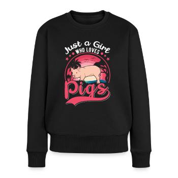 Pigs Filles Éleveurs de porcs - Pull Premium bio Femme - noir - Devant - Julia (174cm)