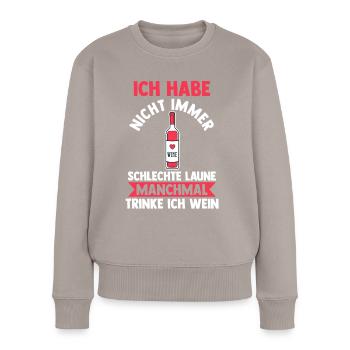 Saufspruch Wein - Pull Premium bio Femme - taupe - Devant - Julia (174cm)