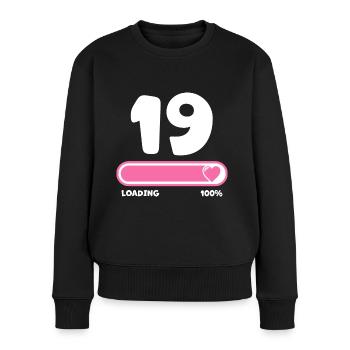 19th birthday 19 years - Women's Premium Organic Jumper - black - Front - Julia (174cm)