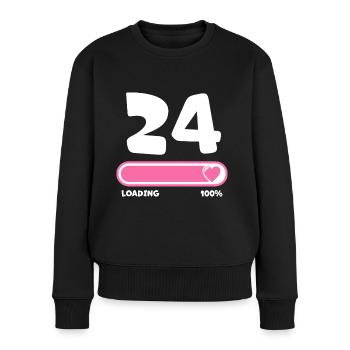 24. Geburtstag 24 Jahre - Frauen Premium Bio Pullover - Schwarz - Vorne - Julia (174cm)