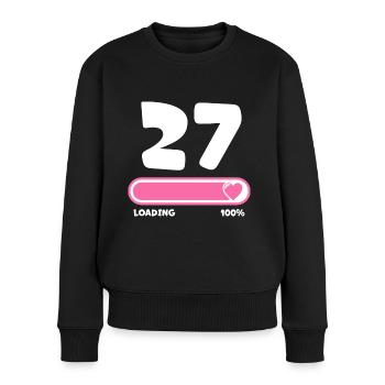 27. Geburtstag 27 Jahre - Frauen Premium Bio Pullover - Schwarz - Vorne - Julia (174cm)