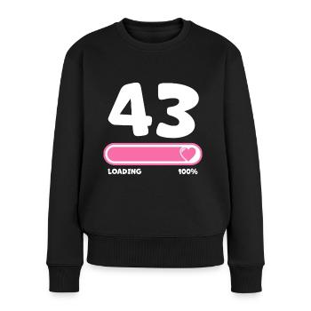 43. Geburtstag 43 Jahre - Frauen Premium Bio Pullover - Schwarz - Vorne - Julia (174cm)