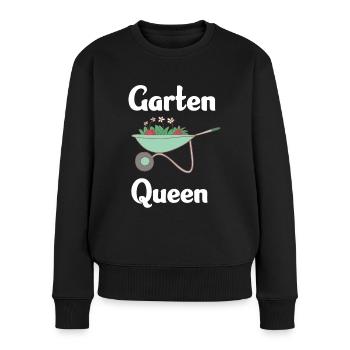 Garten Queen Schubkarre - Frauen Premium Bio Pullover - Schwarz - Vorne - Julia (174cm)