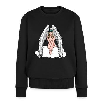 Domina himmlischer Engel nackte Frau erotisch sexy - Frauen Premium Bio Pullover - Schwarz - Vorne - Julia (174cm)