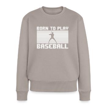 Baseball - Frauen Premium Bio Pullover - Taupe - Vorne - Julia (174cm)