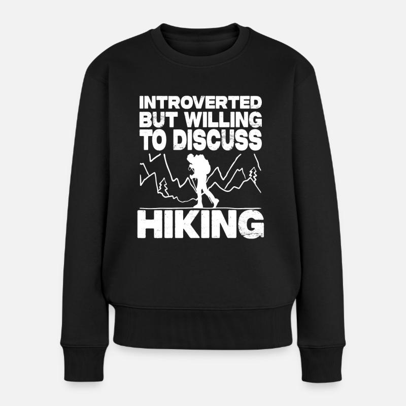 Introverti mais prêt à discuter de randonnée - Pull Premium bio Femme - noir