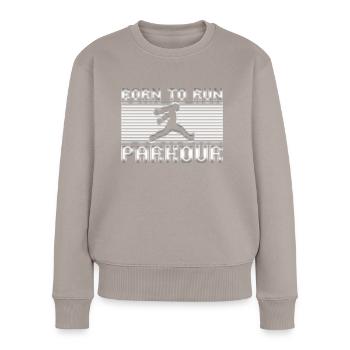 Parkour - Frauen Premium Bio Pullover - Taupe - Vorne - Julia (174cm)
