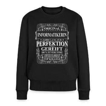 Original Informatikerin Kollegen Geschenk Vintage - Frauen Premium Bio Pullover - Schwarz - Vorne - Julia (174cm)
