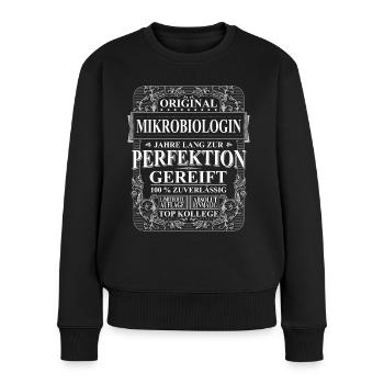 Original Mikrobiologin Kollegen Geschenk Vintage - Frauen Premium Bio Pullover - Schwarz - Vorne - Julia (174cm)