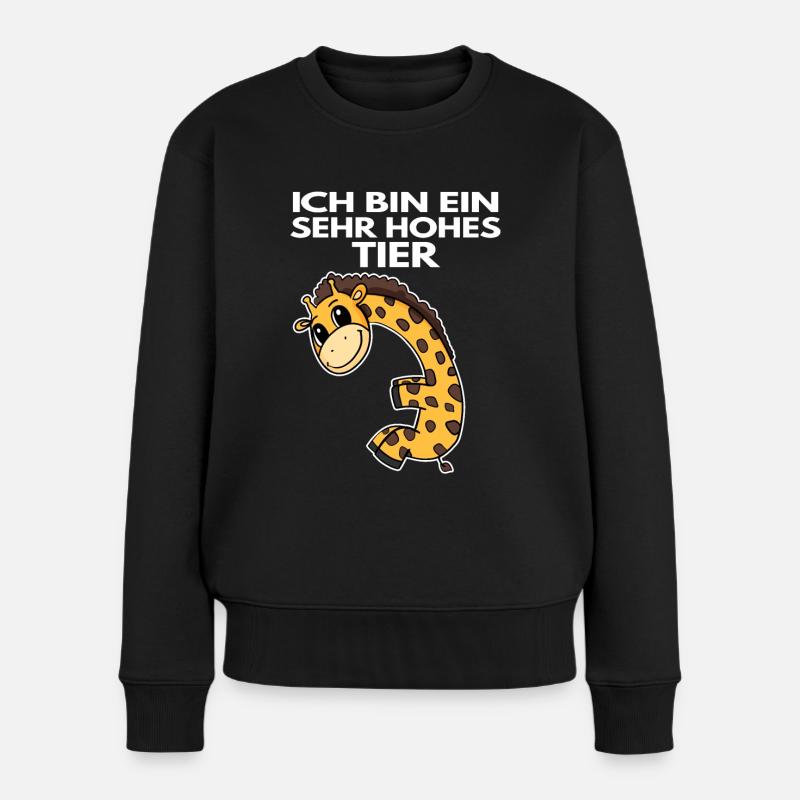 Giraffe lustig Baby Babybody - Frauen Premium Bio Pullover - Schwarz