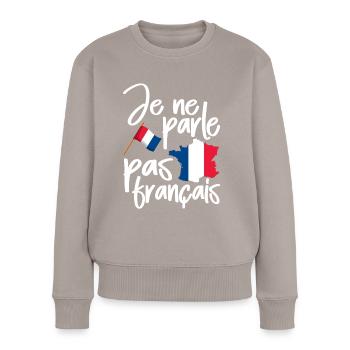 Frankreich - Frauen Premium Bio Pullover - Taupe - Vorne - Julia (174cm)