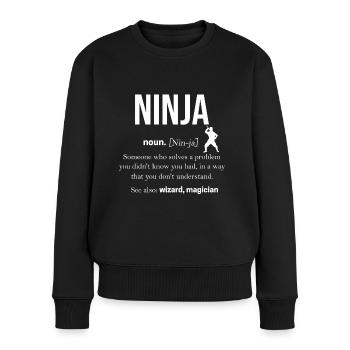 Ninja - Women's Premium Organic Jumper - black - Front - Julia (174cm)