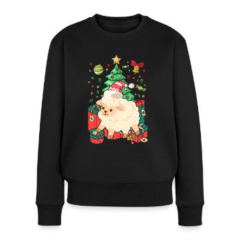 Ugly Christmas Sheep Pattern Tricoté Noël Christ Enfant - Pull Premium bio Femme - noir - Devant - Julia (174cm)