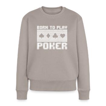 Poker - Frauen Premium Bio Pullover - Taupe - Vorne - Julia (174cm)