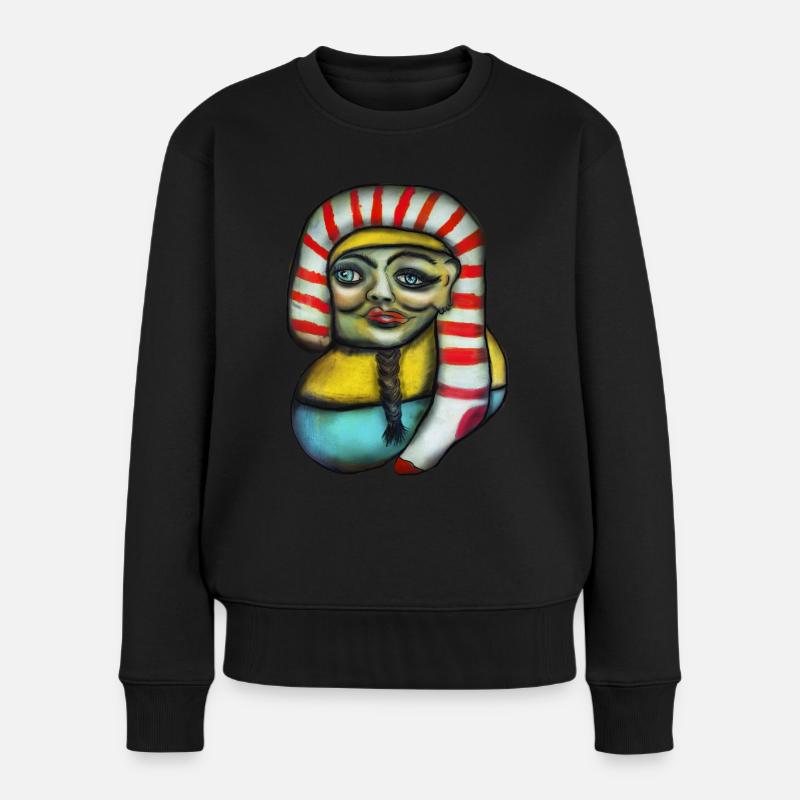 Rablo Kunst - Frauen Premium Bio Pullover - Schwarz
