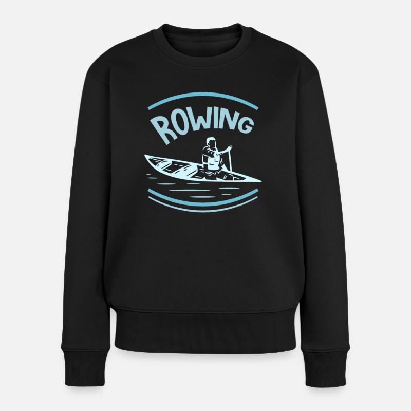 Rudern Ruderer Ruderboot Rudersport Ruder - Frauen Premium Bio Pullover - Schwarz