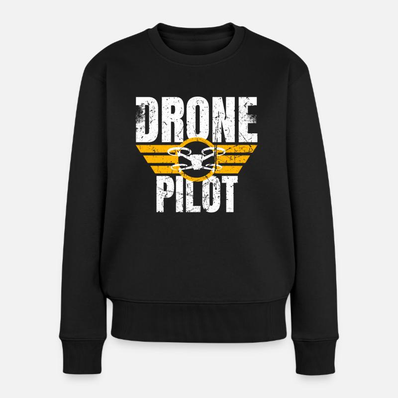 Drohne Drohnenpilot Drohnenoperator Quadrocopter - Frauen Premium Bio Pullover - Schwarz