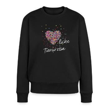 Vétérinaire avec cœur Vétérinaire Vétérinaire - Pull Premium bio Femme - noir - Devant - Julia (174cm)