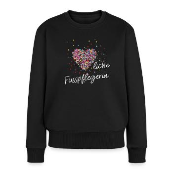 Herzliche Fußpflege Podologin Füße - Frauen Premium Bio Pullover - Schwarz - Vorne - Julia (174cm)