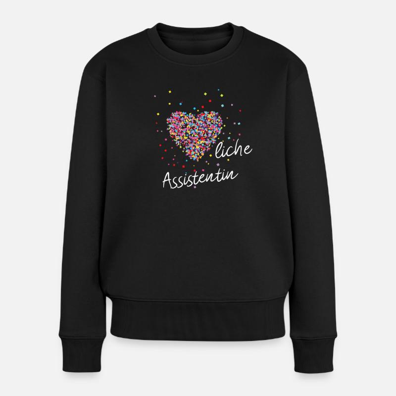 Herzliche Assistentin Arzthelferin - Frauen Premium Bio Pullover - Schwarz