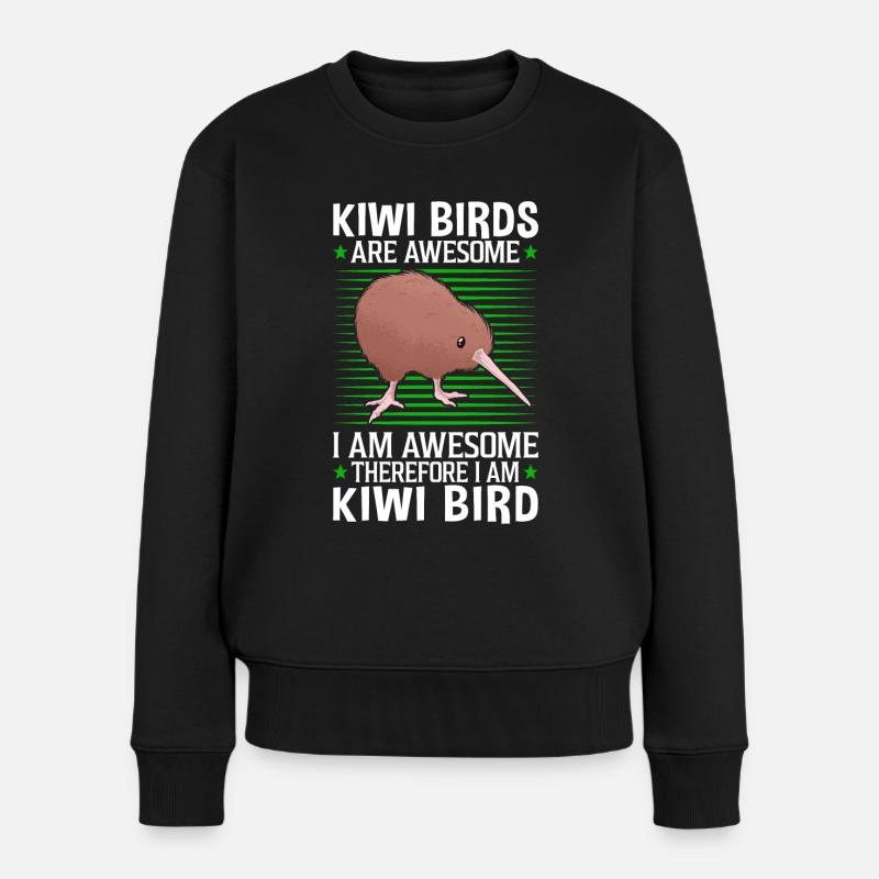 Kiwi Vogel ist fantastisch Neuseeland Vogel - Frauen Premium Bio Pullover - Schwarz