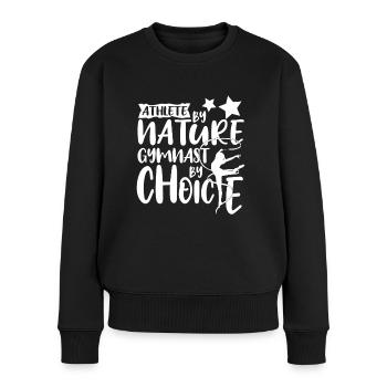 Athlète par nature Gymnaste par choix Drôle Acrobate - Pull Premium bio Femme - noir - Devant - Julia (174cm)
