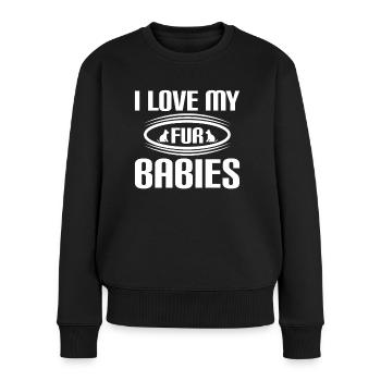 J’adore mes bébés en fourrure - Pull Premium bio Femme - noir - Devant - Julia (174cm)