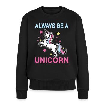 Always be a unicorn - Women's Premium Organic Jumper - black - Front - Julia (174cm)