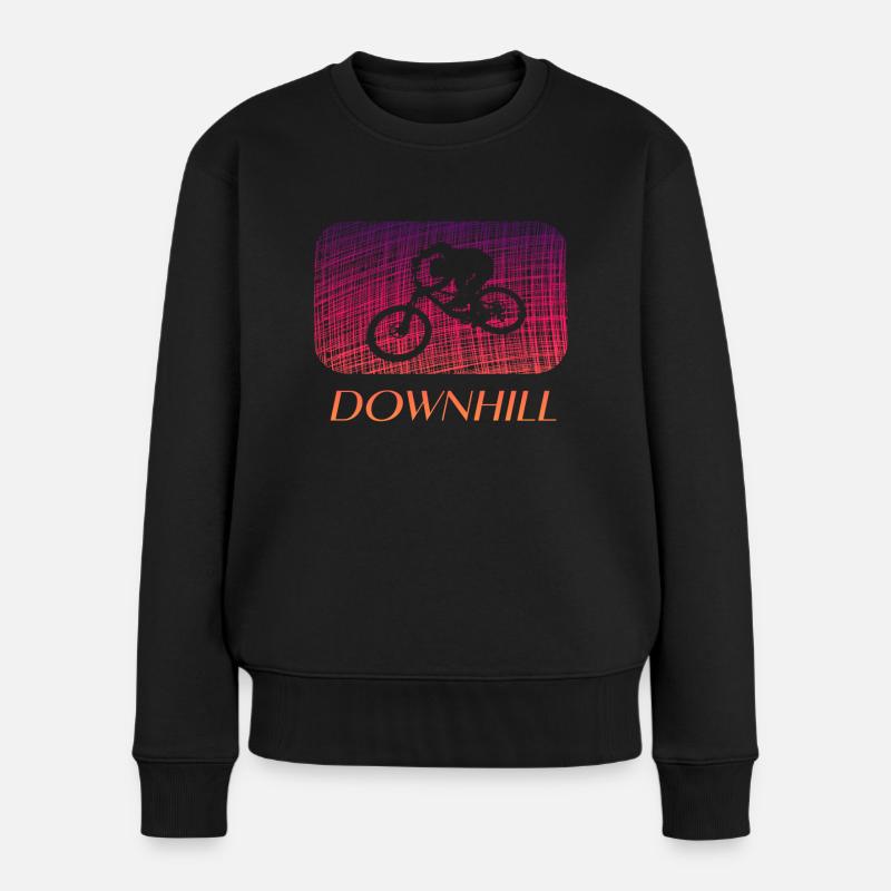 Downhill - Frauen Premium Bio Pullover - Schwarz