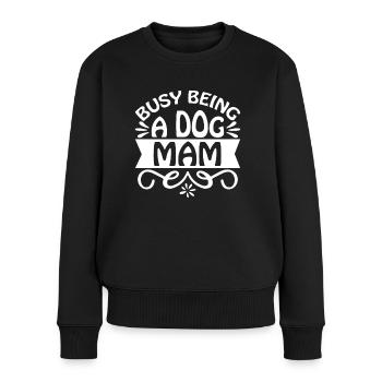 Employed as a dog mom - Women's Premium Organic Jumper - black - Front - Julia (174cm)