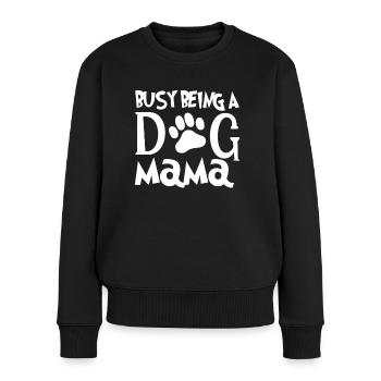 Employed as a dog mom - Women's Premium Organic Jumper - black - Front - Julia (174cm)