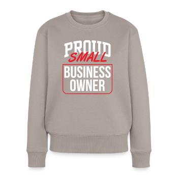 Stolzer Inhaber Eines Kleinunternehmens Gründer - Frauen Premium Bio Pullover - Taupe - Vorne - Julia (174cm)