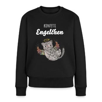 Konfetti Engelchen Karneval Köln Fasching Konfetti - Frauen Premium Bio Pullover - Schwarz - Vorne - Julia (174cm)
