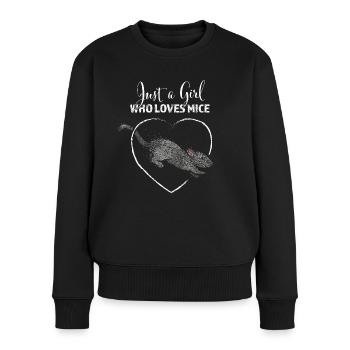 Just a girl who loves mice mice lover pet - Women's Premium Organic Jumper - black - Front - Julia (174cm)