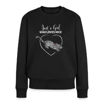 Just a girl who loves mice mouse mouse mouse mouse - Women's Premium Organic Jumper - black - Front - Julia (174cm)