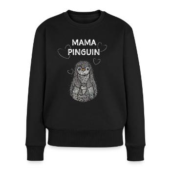 Mama Pinguin Pinguine Liebhaber Muttertag Mutter - Frauen Premium Bio Pullover - Schwarz - Vorne - Julia (174cm)
