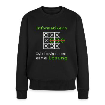 Informatikerin Informatik Student Lustiger Spruch - Frauen Premium Bio Pullover - Schwarz - Vorne - Julia (174cm)