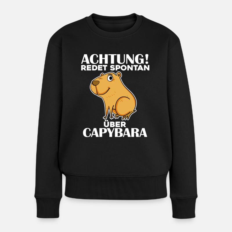 Capybara - Frauen Premium Bio Pullover - Schwarz