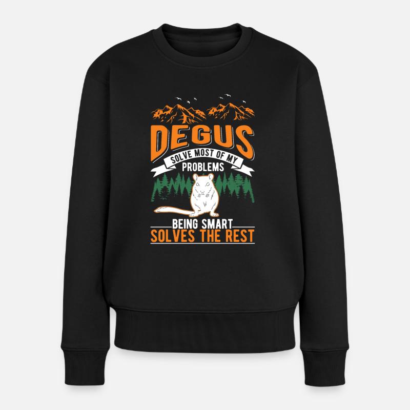 Degu Geschenk Strauchratte Degu - Frauen Premium Bio Pullover - Schwarz
