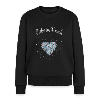 Babybauch Baby Shower Babyparty Schwangere Mama - Frauen Premium Bio Pullover - Schwarz - Vorne - Julia (174cm)
