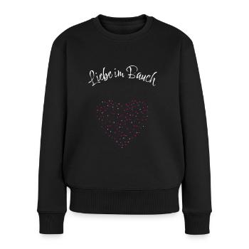 Liebe im Bauch Schwangere Mama Babyparty Babybauch - Frauen Premium Bio Pullover - Schwarz - Vorne - Julia (174cm)