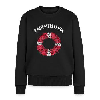 Bademeisterin Rettungsschwimmer Schwimmbad - Frauen Premium Bio Pullover - Schwarz - Vorne - Julia (174cm)