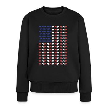 Jeu USA Flag Nerd Player Gamer Jeu vidéo - Pull Premium bio Femme - noir - Devant - Julia (174cm)