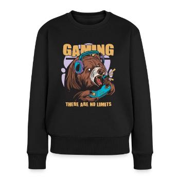 Jeu Il n’y a pas de limites Nerd Gamer Jeu vidéo - Pull Premium bio Femme - noir - Devant - Julia (174cm)