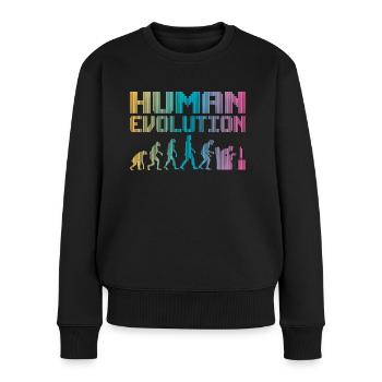 Jeu Human Evolution Player Gamer Jeu vidéo - Pull Premium bio Femme - noir - Devant - Julia (174cm)
