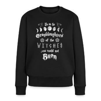 We Are The Granddaughters Witch Wicca Halloween - Frauen Premium Bio Pullover - Schwarz - Vorne - Julia (174cm)