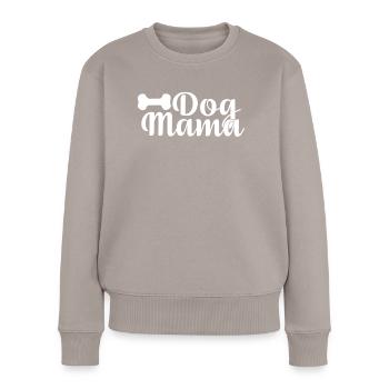 Maman chien - Pull Premium bio Femme - taupe - Devant - Julia (174cm)